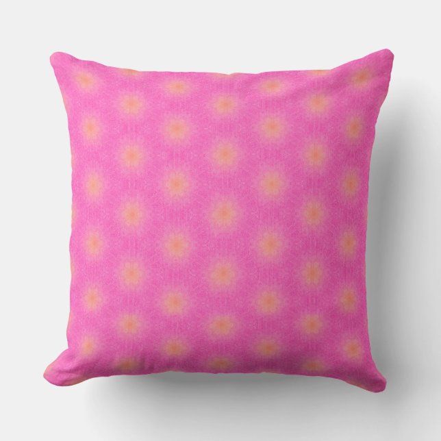 Ruwe roze met oranje stukken  kussen (Voorkant)
