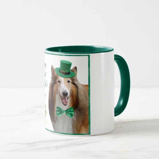 Ruwe Sable Collie St. Patrick's Mok (Voorkant rechts)