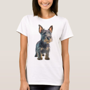 Ruwe Schotse Terriër Puppy Portret Vrouwen T-shirt