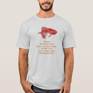 Ruwe shirt van forel gedicht met rode matuka-wimpe