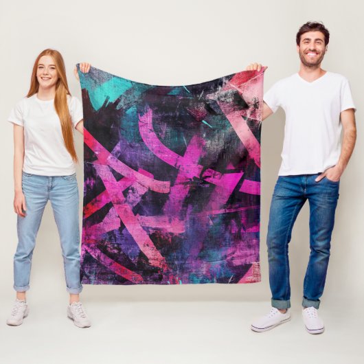 Ruwe stedelijke graffiti-kunst met vette verfstrek fleece deken (In situ)