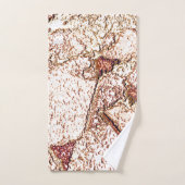 Ruwe steen in roombruin bad handdoek (Handdoek)