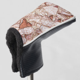 Ruwe steen in roombruin golfheadcover