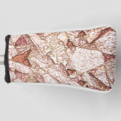 Ruwe steen in roombruin golfheadcover (Voorkant)