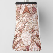 Ruwe steen in roombruin golfheadcover (Draai 90)