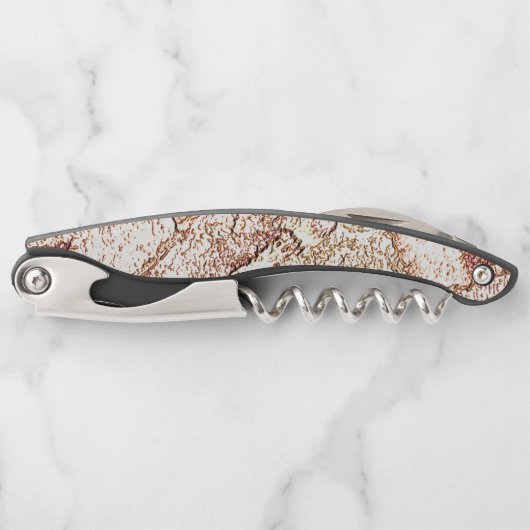 Ruwe steen in roombruin kurkentrekker (Voorkant)