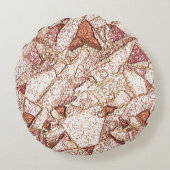 Ruwe steen in roombruin rond kussen (Achterkant)