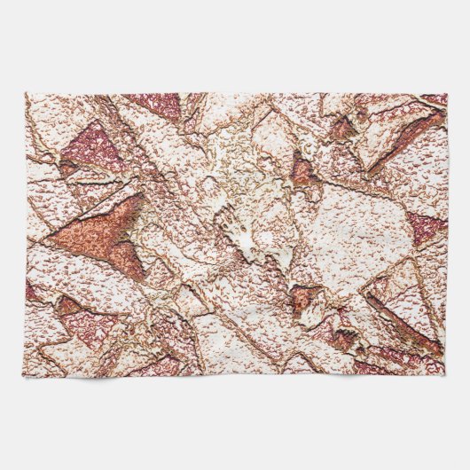 Ruwe steen in roombruin theedoek (Horizontaal)