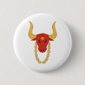 Ruwe stier | Bull | OX Ronde Button 5,7 Cm (Voorkant)