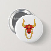Ruwe stier | Bull | OX Ronde Button 5,7 Cm (Voorkant /achterkant)