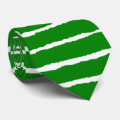 Ruwe strepen - groen op wit stropdas (Opgerold)