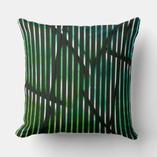 Ruwe strepen over een groen gekleurd abstract ontw kussen