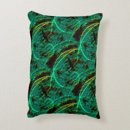 Ruwe textuur donkergroene cyaan met bruine kraters accent kussen