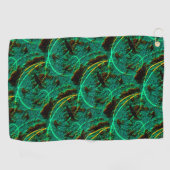 Ruwe textuur donkergroene cyaan met bruine kraters golfhanddoek (Horizontaal)