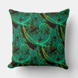 Ruwe textuur donkergroene cyaan met bruine kraters kussen