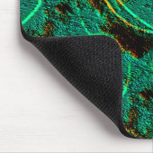 Ruwe textuur donkergroene cyaan met bruine kraters muismat (Hoek)