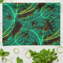 Ruwe textuur donkergroene cyaan met bruine kraters theedoek