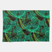 Ruwe textuur donkergroene cyaan met bruine kraters theedoek (Horizontaal)