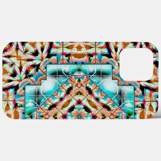 Ruwe textuurmix met zilverborden, kaleidoscoop Case-Mate iPhone case (Achterkant (horizontaal))