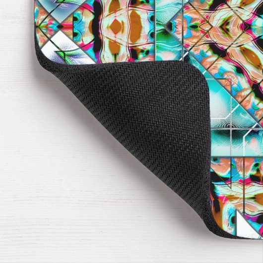 Ruwe textuurmix met zilverborden, kaleidoscoop muismat (Hoek)