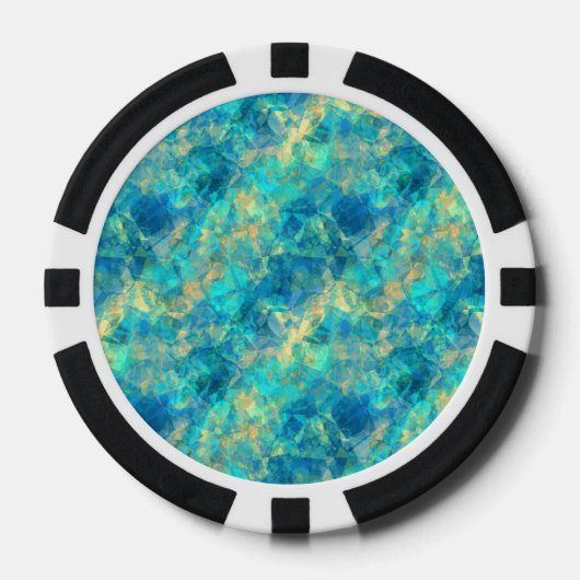 Ruwe turquisstructuur pokerchips (Voorkant)