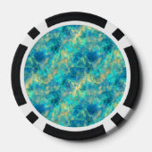 Ruwe turquisstructuur pokerchips (Achterkant)