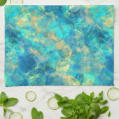 Ruwe turquisstructuur theedoek (Gevouwen)