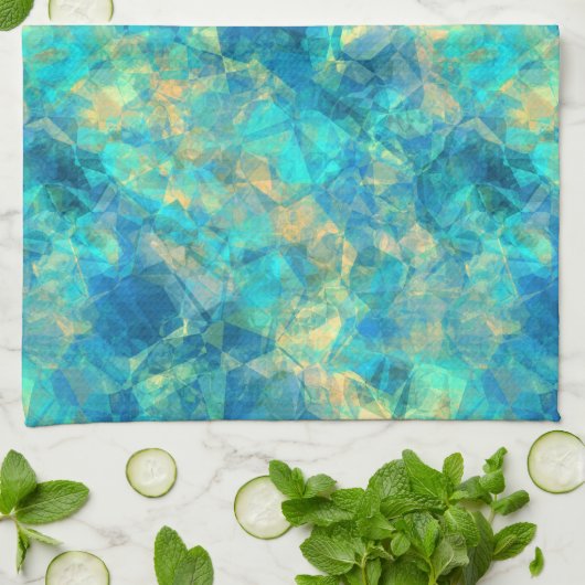 Ruwe turquisstructuur theedoek (Gevouwen)
