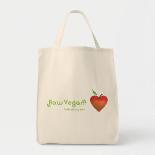 Ruwe vegan met al mijn liefde (rood appelhart) tote bag