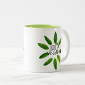 Ruwe vegraan-Mok, 100% VEGAN Tweekleurige Koffiemok (Voorkant rechts)