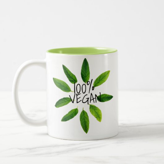 Ruwe vegraan-Mok, 100% VEGAN Tweekleurige Koffiemok (Links)