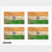 Ruwe verouderde Indiase vlag Rechthoekige Sticker (Vel)