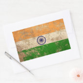 Ruwe verouderde Indiase vlag Rechthoekige Sticker (Envelop)