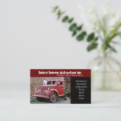 Ruwe voorkant oude reparatieschop voor vrachtwagen visitekaartje (Staand voorkant)