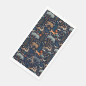 Ruwe waterverf bosdieren bomen Kerstmis Servet (Hoek)