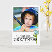 Ruwe weg naar grootheid Foto wenskaart Kaart (Gele Bloem)