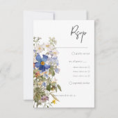 Ruwe Weide Wilde Bloemen Paarse Waterverf Diners RSVP Kaartje (Voorkant)