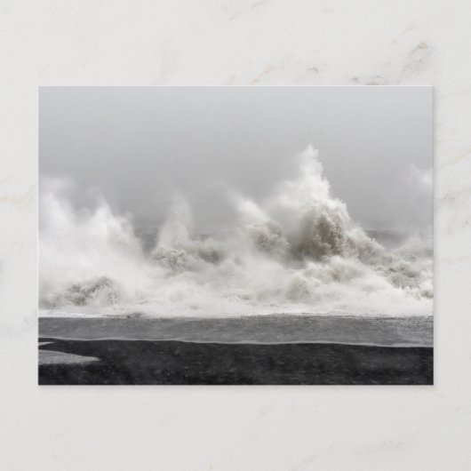 Ruwe winterstorm oceaan briefkaart (Voorkant)