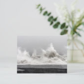 Ruwe winterstorm oceaan briefkaart (Staand voorkant)