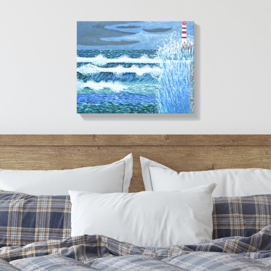 Ruwe zee canvas afdruk (Insitu (Slaapkamer))
