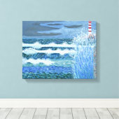 Ruwe zee canvas afdruk (Insitu (Houten vloer))