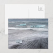Ruwe zee met ijs, IJsland Briefkaart (Voorkant / Achterkant)