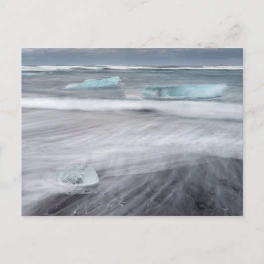 Ruwe zee met ijs, IJsland Briefkaart (Voorkant)
