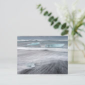 Ruwe zee met ijs, IJsland Briefkaart (Staand voorkant)