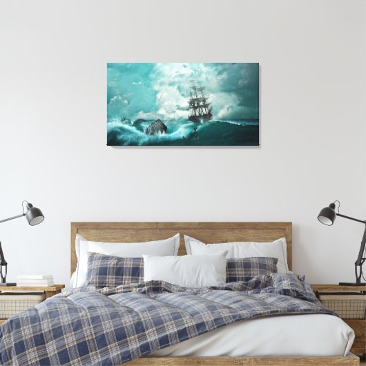 Ruwe Zeeen Canvas Afdruk (Insitu (Slaapkamer))
