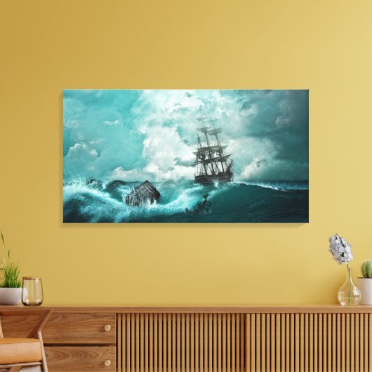 Ruwe Zeeen Canvas Afdruk (Insitu (Woonkamer))