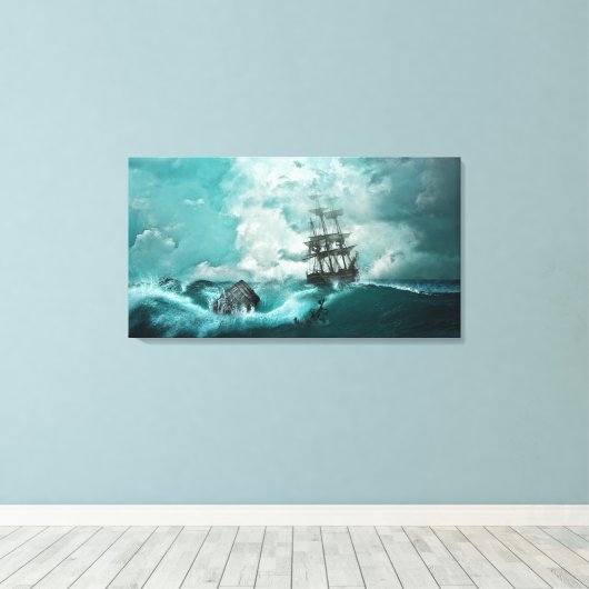 Ruwe Zeeen Canvas Afdruk (Insitu (Houten vloer))