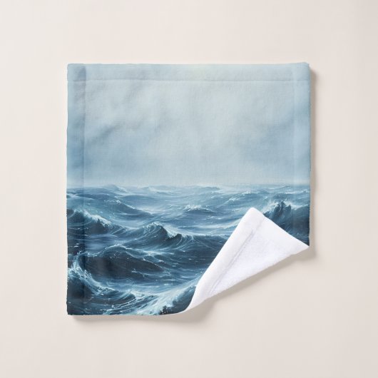 Ruwe Zeeen oceaangolven Bad Handdoek (Wasdoekje)
