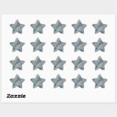 Ruwe zonneblauwe textuur ster sticker (Vel)