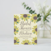 Ruwe Zonnebloem Grens Groene Bruiloftsdouche  Briefkaart (Staand voorkant)